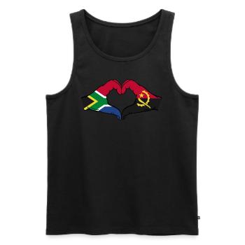 Südafrika Angola Flagge Hände Herzform - Männer Premium Bio Tank Top - Schwarz - Vorne - AI Model Male 178 light (178cm)