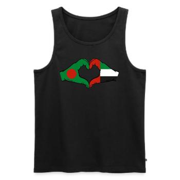 Bangladesh United Arab Emirates Heart - Men's Premium Organic Tank Top - black - Front - Michal (187cm)