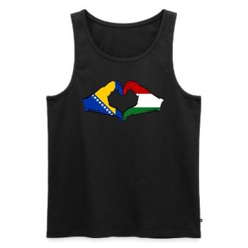 Bosnia Hungary Flag Hands Heart Shape - Men's Premium Organic Tank Top - black - Front - Michal (187cm)