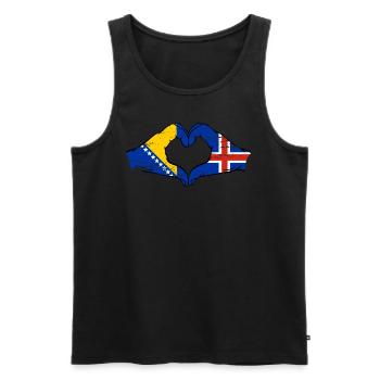 Bosnia Iceland flag hands heart shape used - Men's Premium Organic Tank Top - black - Front - Michal (187cm)