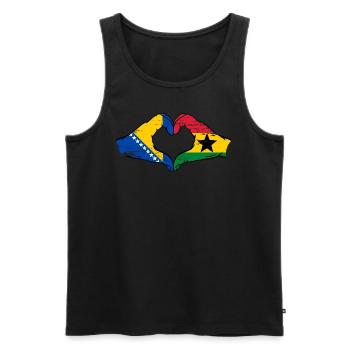 Bosnie Ghana drapeau mains forme de coeur utilisé - Débardeur bio Premium Homme - noir - Devant - Michal (187cm)