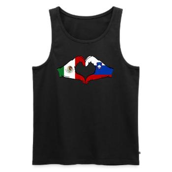 Mexiko Slowenien Flagge Hände Herzform - Männer Premium Bio Tank Top - Schwarz - Vorne - Michal (187cm)