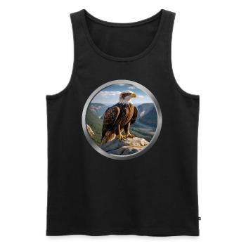 Eagle Animal - 4 - Men's Premium Organic Tank Top - black - Front - Michal (187cm)
