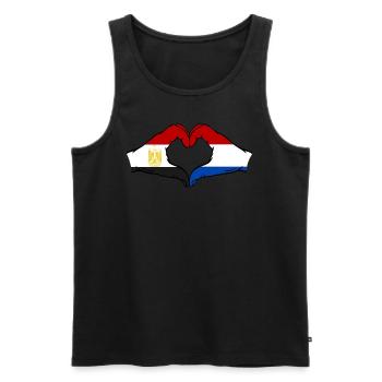 Egypt Holland Flag Hands Heart Shape - Men's Premium Organic Tank Top - black - Front - Michal (187cm)
