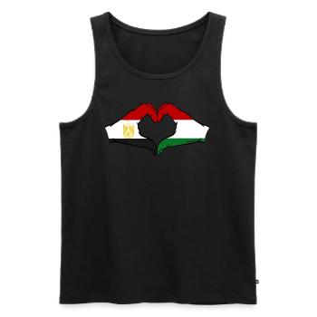 Egypt Hungary Flag Hands Heart Shape - Men's Premium Organic Tank Top - black - Front - Michal (187cm)