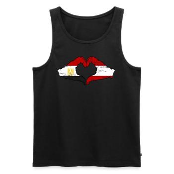 Egypt Austria Flag Hands Heart Shape Used - Men's Premium Organic Tank Top - black - Front - Michal (187cm)