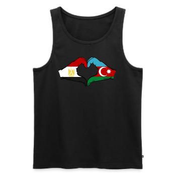 Ägypten Aserbaidschan Flagge Hände Herzform - Männer Premium Bio Tank Top - Schwarz - Vorne - Michal (187cm)