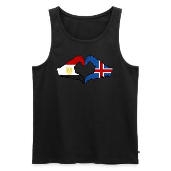 Égypte Islande Drapeau Mains Coeur Forme - Débardeur bio Premium Homme - noir - Devant - Michal (187cm)
