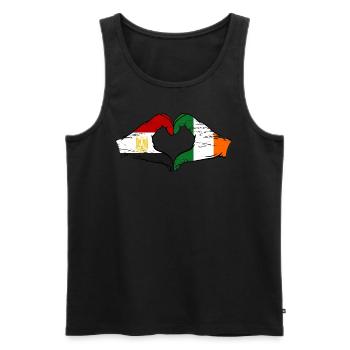 Egypte Irlande Drapeau Mains Coeur Forme Utilisé - Débardeur bio Premium Homme - noir - Devant - Michal (187cm)
