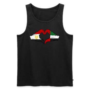 Egypt United Arab Emirates Flag Heart - Men's Premium Organic Tank Top - black - Front - Michal (187cm)