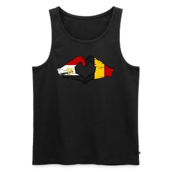 Egypte Belgique Drapeau Mains Coeur Forme Utilisé - Débardeur bio Premium Homme - noir - Devant - Michal (187cm)