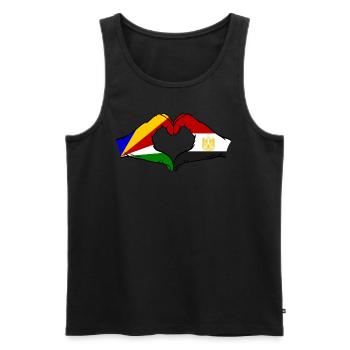 Seychelles Egypt Flag Hands Heart Shape - Men's Premium Organic Tank Top - black - Front - Michal (187cm)