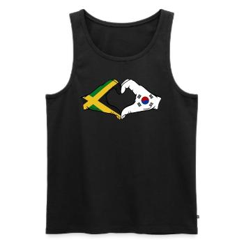 Jamaica South Korea Hands Heart Shape - Men's Premium Organic Tank Top - black - Front - Michal (187cm)
