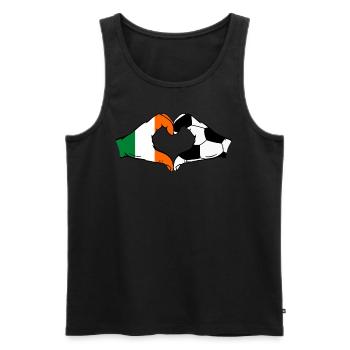 Irland Fussball Flagge Haende Herzform - Männer Premium Bio Tank Top - Schwarz - Vorne - Michal (187cm)