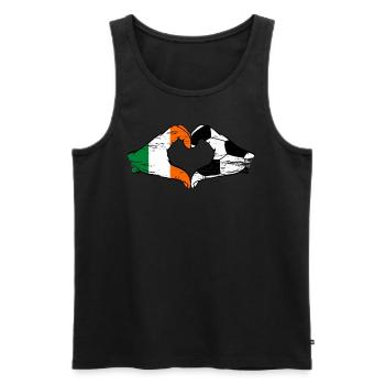 Irlande Football Drapeau Mains Coeur Forme Utilisé - Débardeur bio Premium Homme - noir - Devant - Michal (187cm)