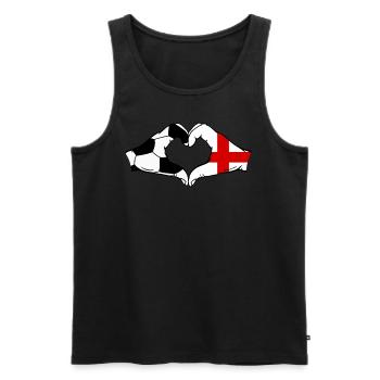 England Fussball Flagge Hände Herzform - Männer Premium Bio Tank Top - Schwarz - Vorne - Michal (187cm)