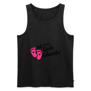 Ich werde grosse Schwester Herz Babyfüße - Männer Premium Bio Tank Top - Schwarz - Vorne - AI Model Male 178 light (178cm)