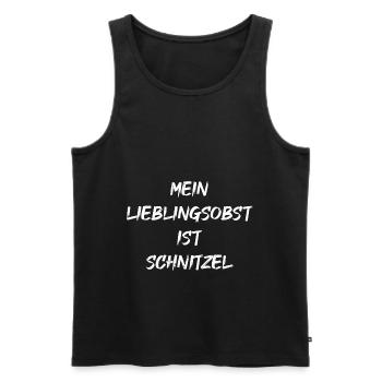 Mein Lieblingsobst ist Schnitzel - Männer Premium Bio Tank Top - Schwarz - Vorne - Michal (187cm)