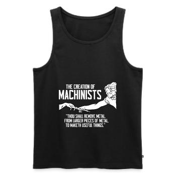 La création d’une machine CNC machiniste - Débardeur bio Premium Homme - noir - Devant - Michal (187cm)