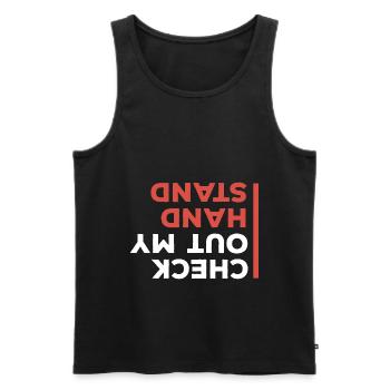 Check out my hand stand breakdancing bboy - Men's Premium Organic Tank Top - black - Front - AI Model Male 178 light (178cm)