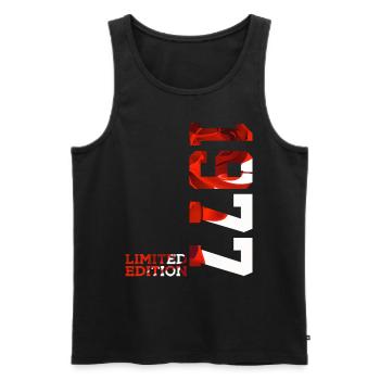 49TH BIRTHDAY 49 YEARS LIMITED EDITION 1977 - Men's Premium Organic Tank Top - black - Front - AI Model Male 178 light (178cm)