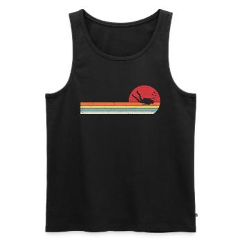 Retro PP Scuba Diving T-Shirt - Männer Premium Bio Tank Top - Schwarz - Vorne - Michal (187cm)