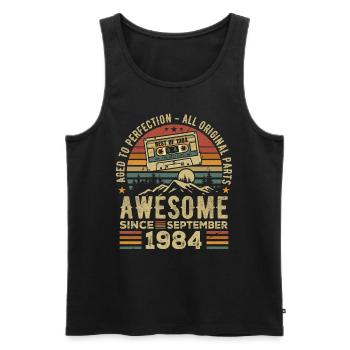Birthday September 1984 Vintage September 1984 - Men's Premium Organic Tank Top - black - Front - Michal (187cm)