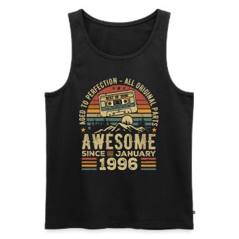 Geburtstag Januar 1996 | Januar 1996 Geschenk - Männer Premium Bio Tank Top - Schwarz - Vorne - AI Model Male 178 light (178cm)