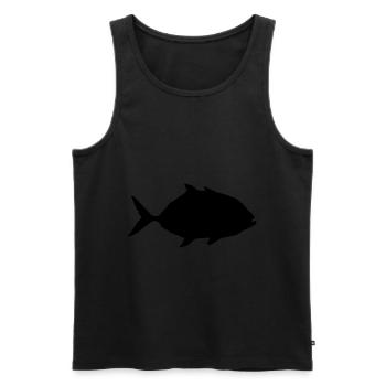 fisch piranha silhouette symbol - Männer Premium Bio Tank Top - Schwarz - Vorne - Michal (187cm)