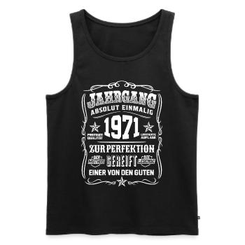 Jahrgang 1971 Geschenk 48. Geburtstag 48 jahre - Männer Premium Bio Tank Top - Schwarz - Vorne - Michal (187cm)