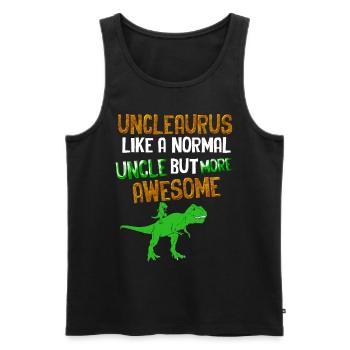 Unclesaurus T Rex Dinosaur Uncle Dinosaur - Débardeur bio Premium Homme - noir - Devant - AI Model Male 178 light (178cm)