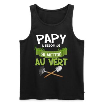 Opa muss grüner Mann Gartenarbeit werden - Männer Premium Bio Tank Top - Schwarz - Vorne - AI Model Male 178 light (178cm)