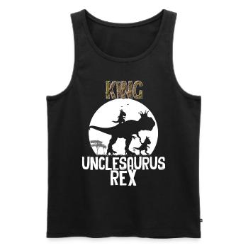 King Unclesaurus Rex Gift For Uncle - Men's Premium Organic Tank Top - black - Front - Michal (187cm)