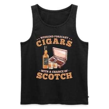 Weekend Forecast Cigars with a Chance of Scotch - Men's Premium Organic Tank Top - black - Front - AI Model Male 178 light (178cm)