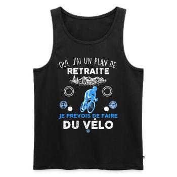 Homme retraité passionné de montagne de vélo - Débardeur bio Premium Homme - noir - Devant - Michal (187cm)