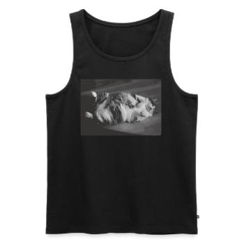 Official Sleep Shirt Cat Pajamas Cat Mom - Men's Premium Organic Tank Top - black - Front - Michal (187cm)