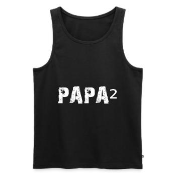 Papa au pouvoir de 2 - Famille - Gay - Homosexualité - Débardeur bio Premium Homme - noir - Devant - Michal (187cm)