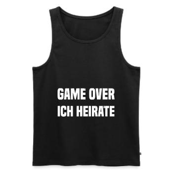 Game Over Ich heirate - Männer Premium Bio Tank Top - Schwarz - Vorne - AI Model Male 178 light (178cm)