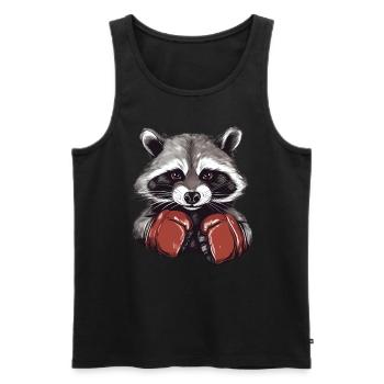 Waschbär boxen - Männer Premium Bio Tank Top - Schwarz - Vorne - Michal (187cm)