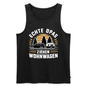Camping Opa - Männer Premium Bio Tank Top - Schwarz - Vorne - AI Model Male 178 light (178cm)