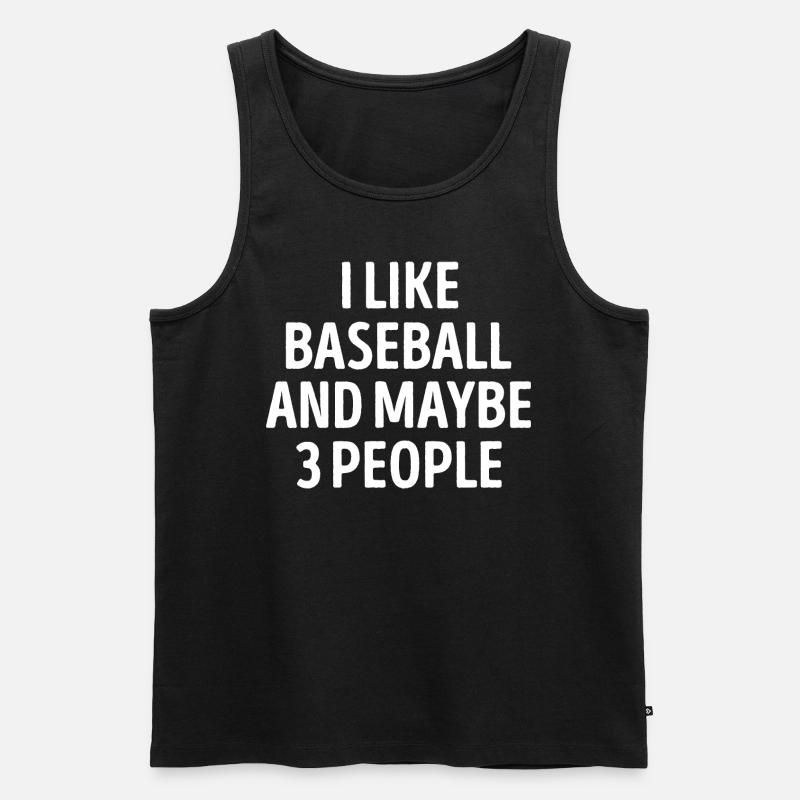 Mi piace il baseball e forse 3 persone divertenti - Canottiera ecologica premium da uomo - nero