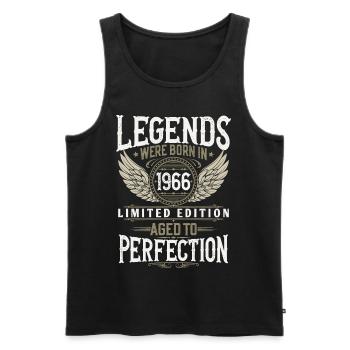 Born in 1966 Legends Birthday Gift - Men's Premium Organic Tank Top - black - Front - AI Model Male 178 light (178cm)
