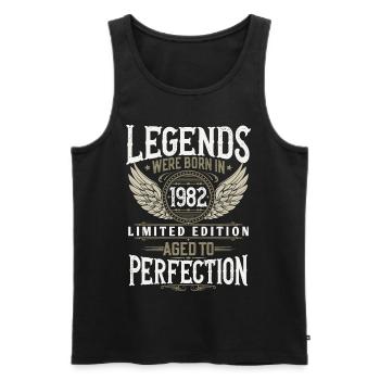 Né en 1982 Legends Cadeau d’anniversaire - Débardeur bio Premium Homme - noir - Devant - Michal (187cm)
