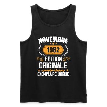 Cadeau D'anniversaire En Novembre 1982 - 1982 - Débardeur bio Premium Homme - noir - Devant - Michal (187cm)