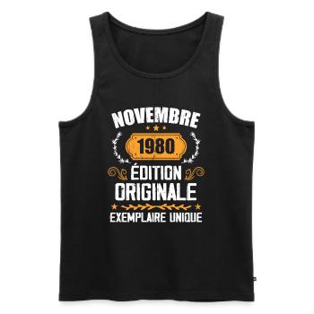 Cadeau D'anniversaire En Novembre 1980 - 1980 - Débardeur bio Premium Homme - noir - Devant - Michal (187cm)