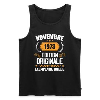 Cadeau D'anniversaire En Novembre 1973 - 1973 - Débardeur bio Premium Homme - noir - Devant - Michal (187cm)