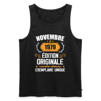 Cadeau D'anniversaire En Novembre 1979 - 1979 - Débardeur bio Premium Homme - noir - Devant - Michal (187cm)