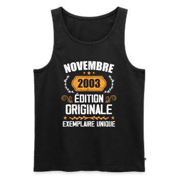 Cadeau D'anniversaire En Novembre 2003 - 2003 - Débardeur bio Premium Homme - noir - Devant - Michal (187cm)