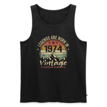 The legends were born in 1974 - 1974 - Men's Premium Organic Tank Top - black - Front - Michal (187cm)