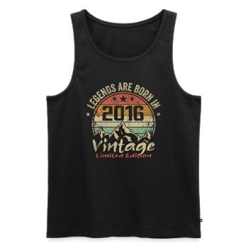 Die Legenden wurden 2016 - 2016 geboren - Männer Premium Bio Tank Top - Schwarz - Vorne - AI Model Male 178 light (178cm)